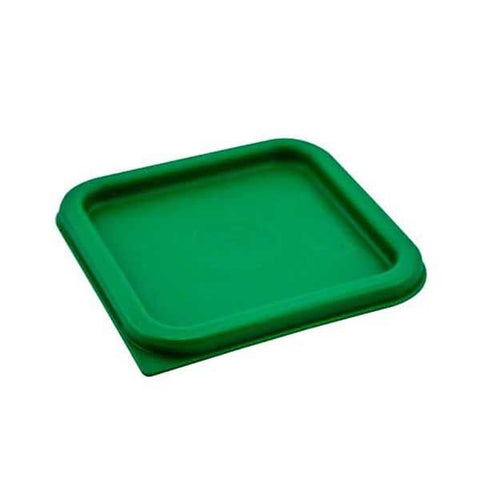 Cambro CamSquare lids securely seal Camwear and Poly Square containers for spill-free storage.