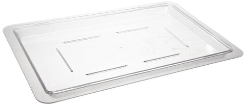 Cambro Camwear clear polycarbonate half-size flat lid for food boxes keeps contents fresh and protected