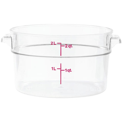Cambro Camwear 2-quart container highlighting durable, clear design for everyday use.
