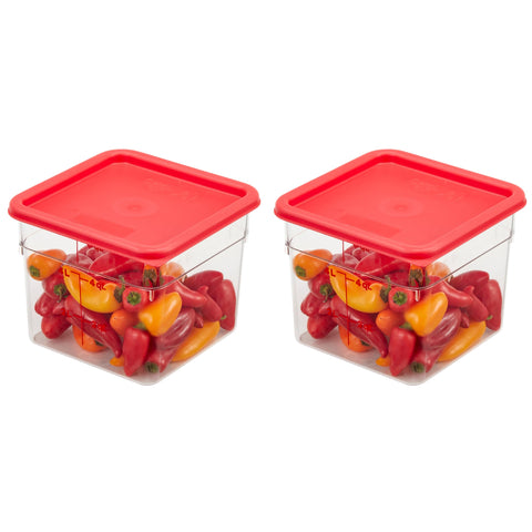 Cambro Classic Square 6QT clear container for visible contents and prep