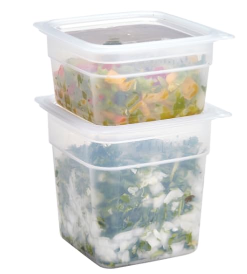 Cambro Freshpro mini containers arranged in fridge for compact pantry storage