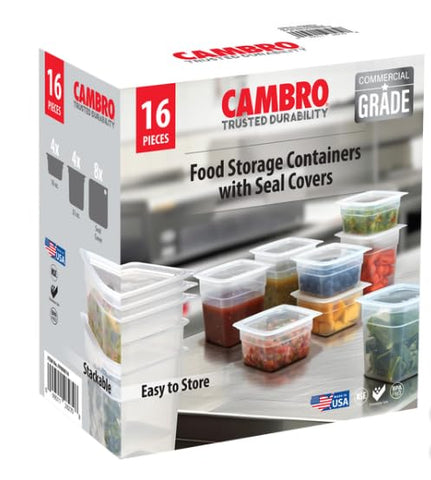 Cambro Freshpro mini set of stacked containers with lids for organized storage