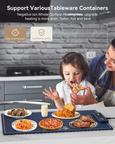 CAMKEY large heating surface fits multiple dishes at parties