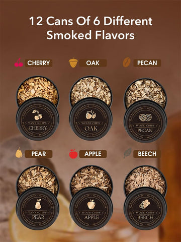 CAMKEY wood chip flavors pack delivering natural smoky notes to drinks and dishes