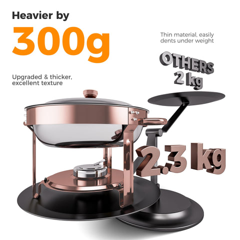 CAMMOO 6QT Rose Gold buffet set ready for family gatherings and parties