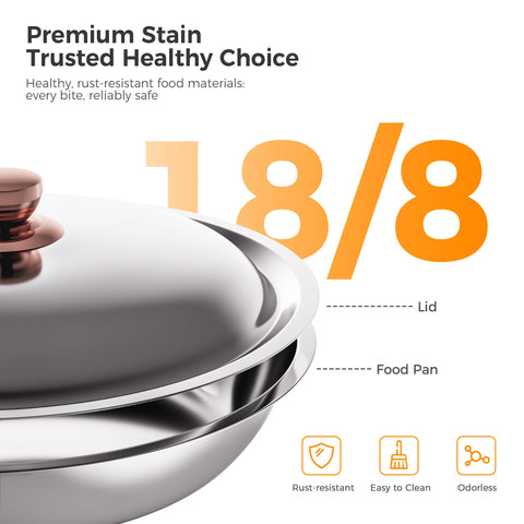 CAMMOO Rose Gold chafing dish pan with smooth surface for easy cleaning