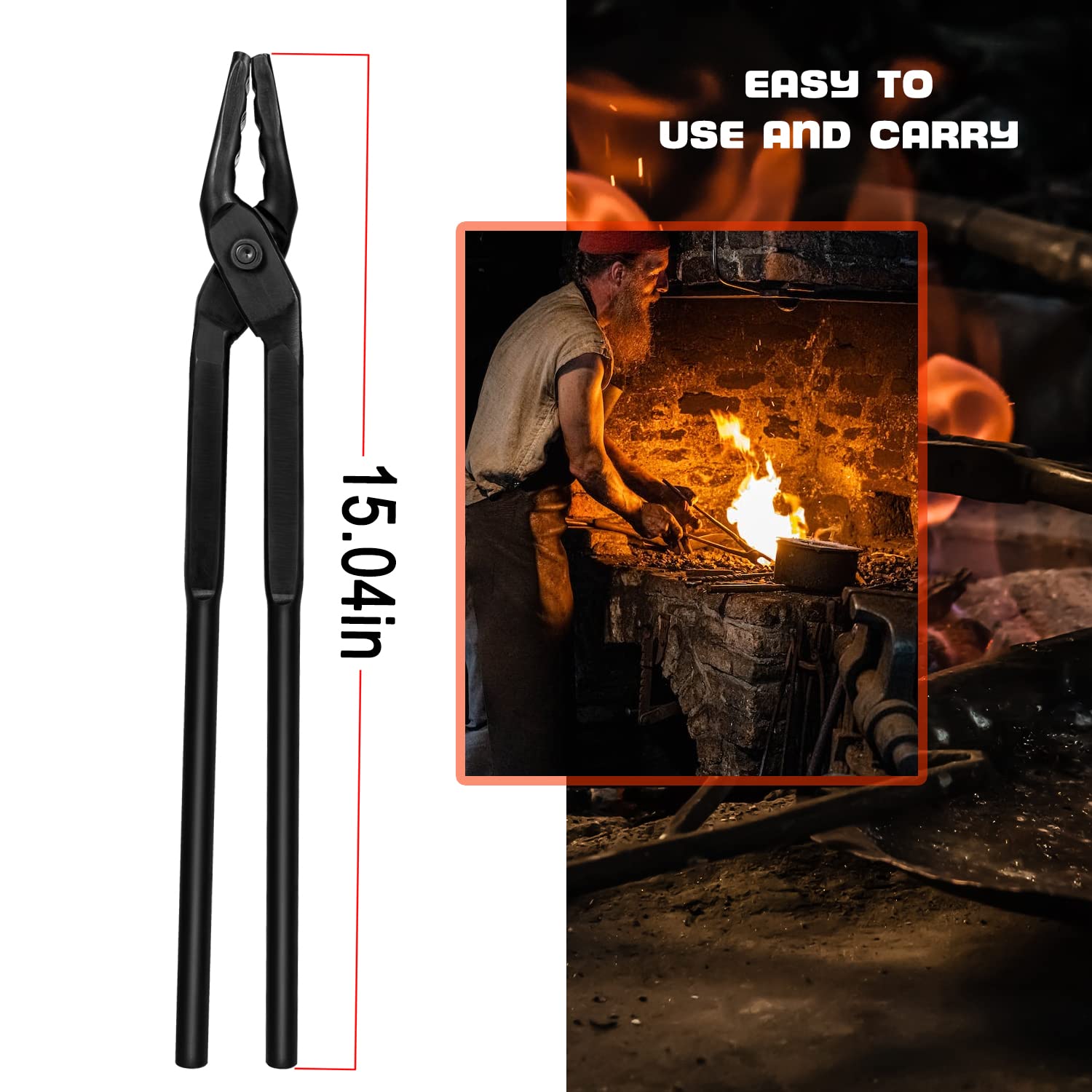 Camoo Wolf Jaw tongs 15 inch length ideal for beginners and professionals.