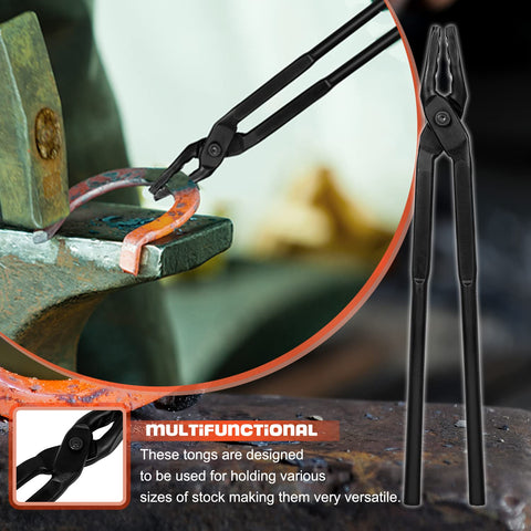 Camoo Wolf Jaw tongs grip round and square stock with stability.