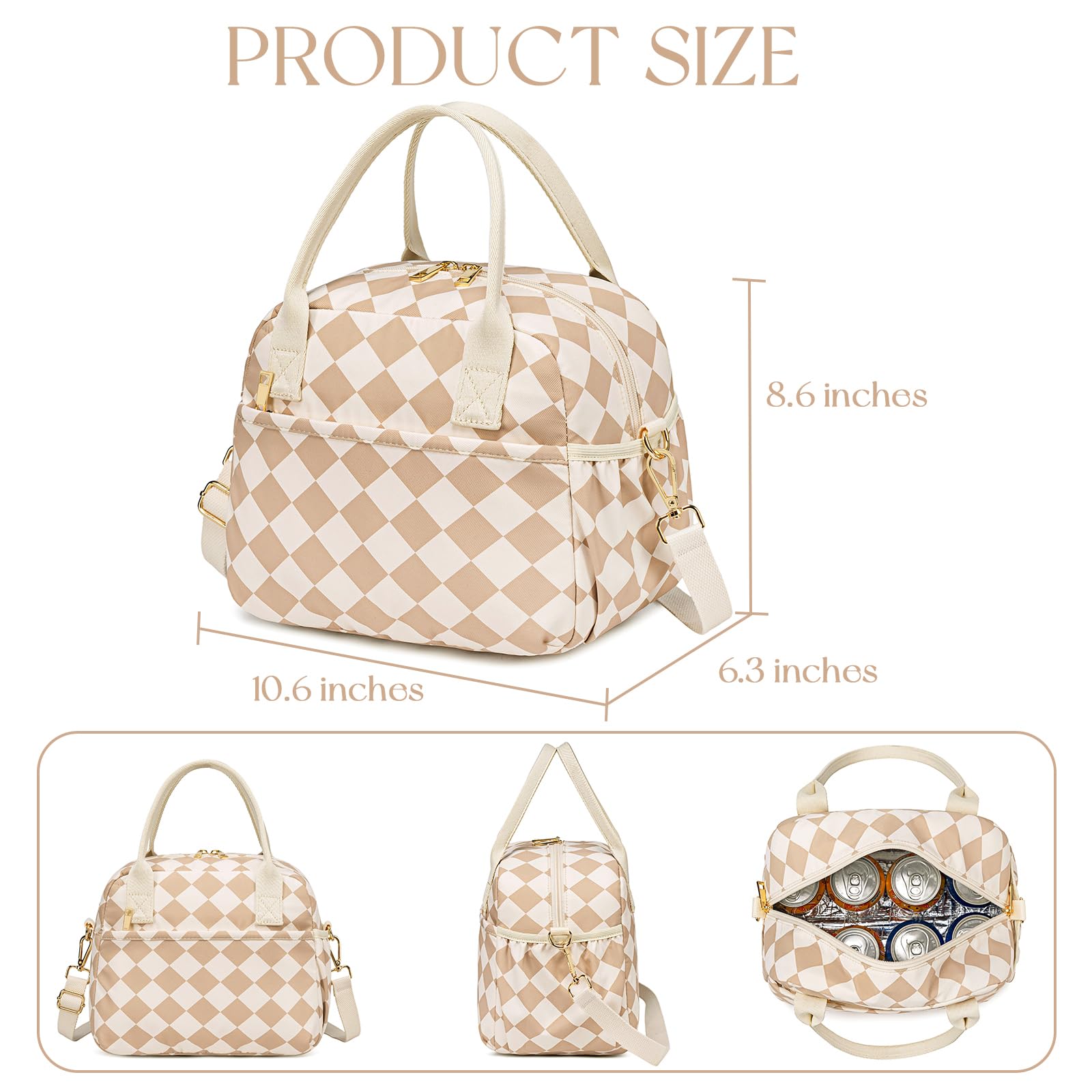 CAMTOP lunch bag side pocket with water bottle highlights easy access