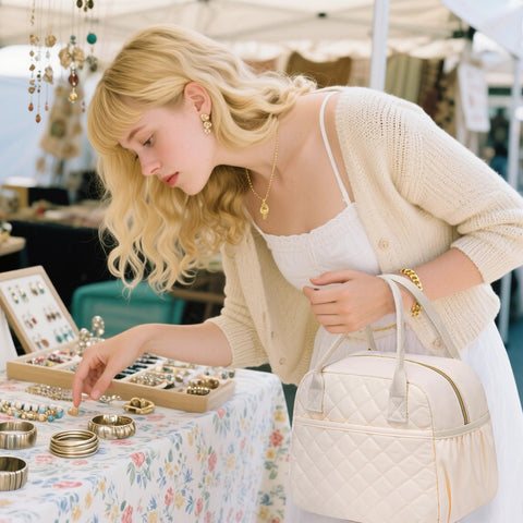 CAMTOP lunchbox front-quilted-detail adds a chic touch to daily outfits.