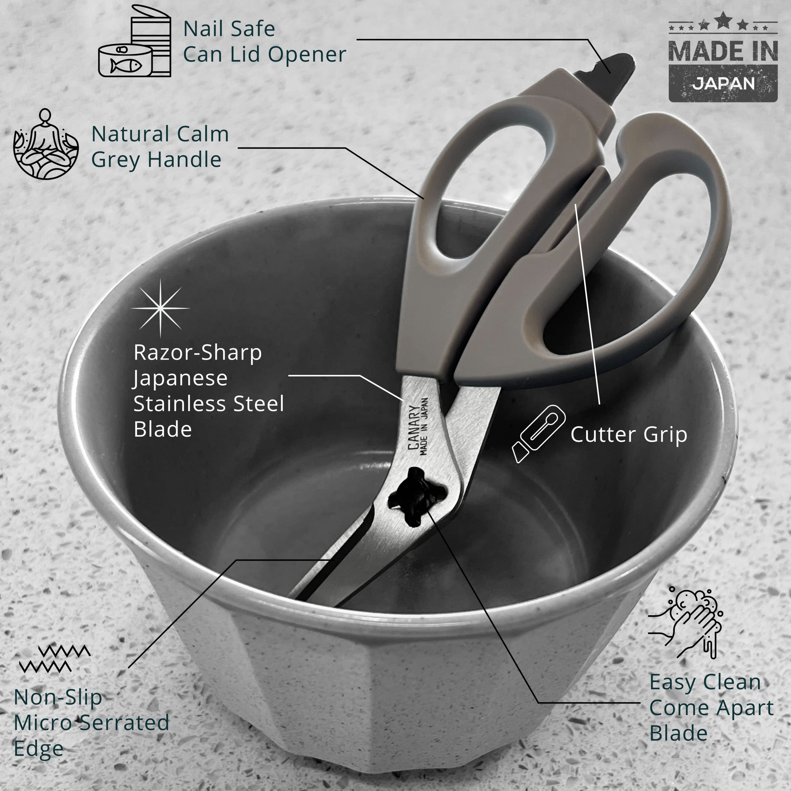 CANARY detachable blade design enables easy cleaning and dishwasher safety