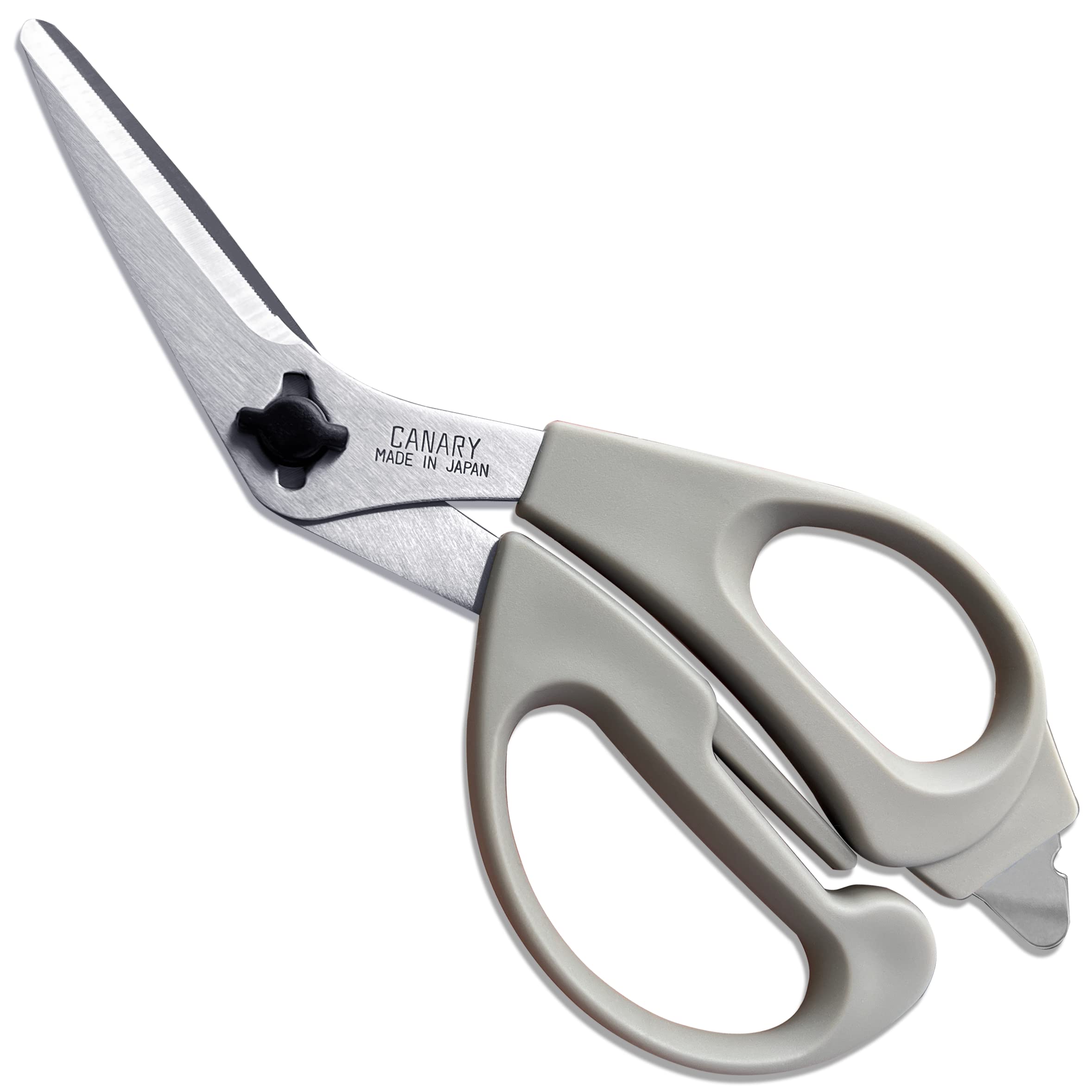 CANARY Japanese kitchen shears with offset angled blade for comfortable large-food cutting