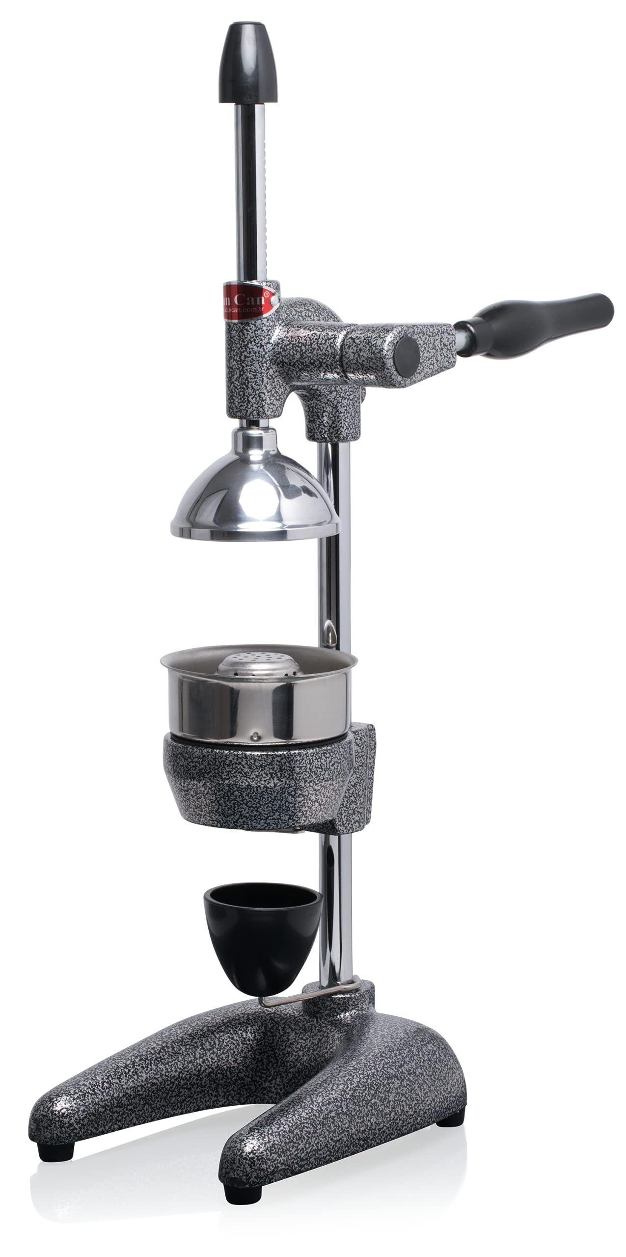 Can-Can commercial juicer front view shows sturdy build for high-volume use.