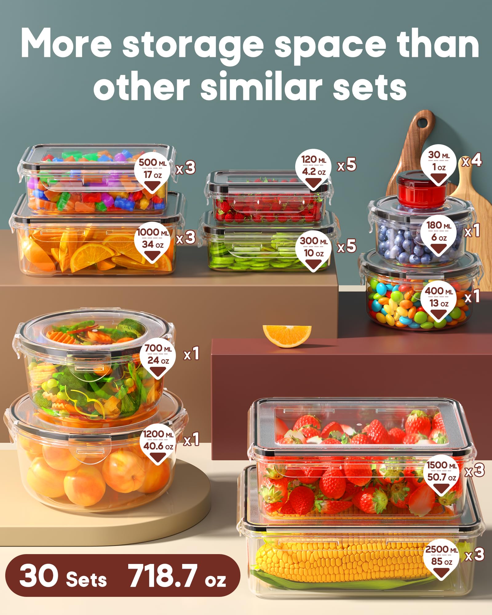Canfanni 60pcs round containers with airtight lids for leftovers and portion control.