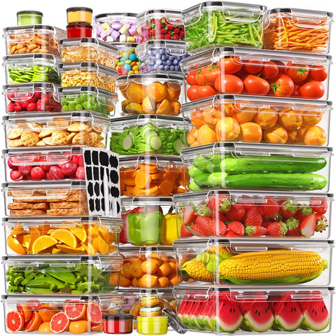Canfanni 70pcs airtight rectangular containers for organized meal prep and freshness