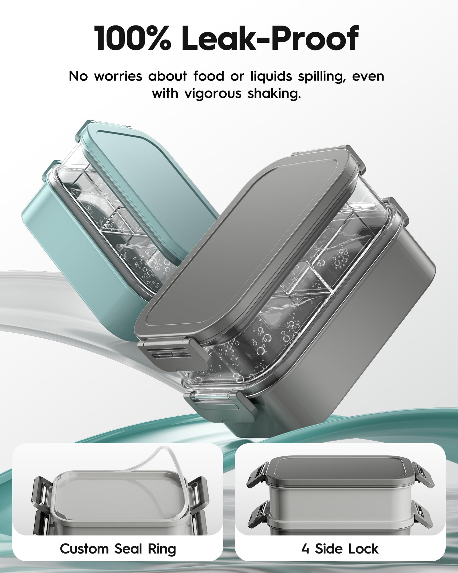 Inside Canfanni Bento Box showing three stack trays for organization