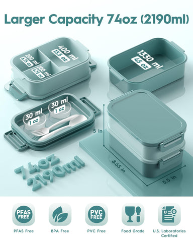 Canfanni Bento three-stack compartments image showcasing organized portion control at a glance.