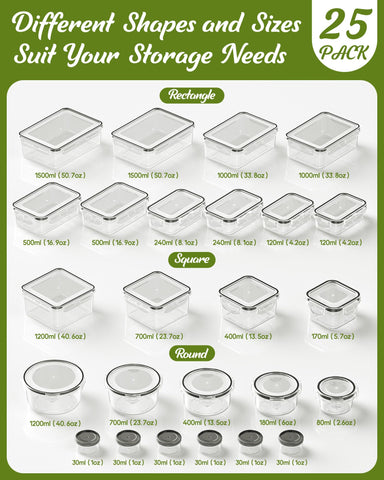 Canfanni BPA-free transparent containers view contents at a glance