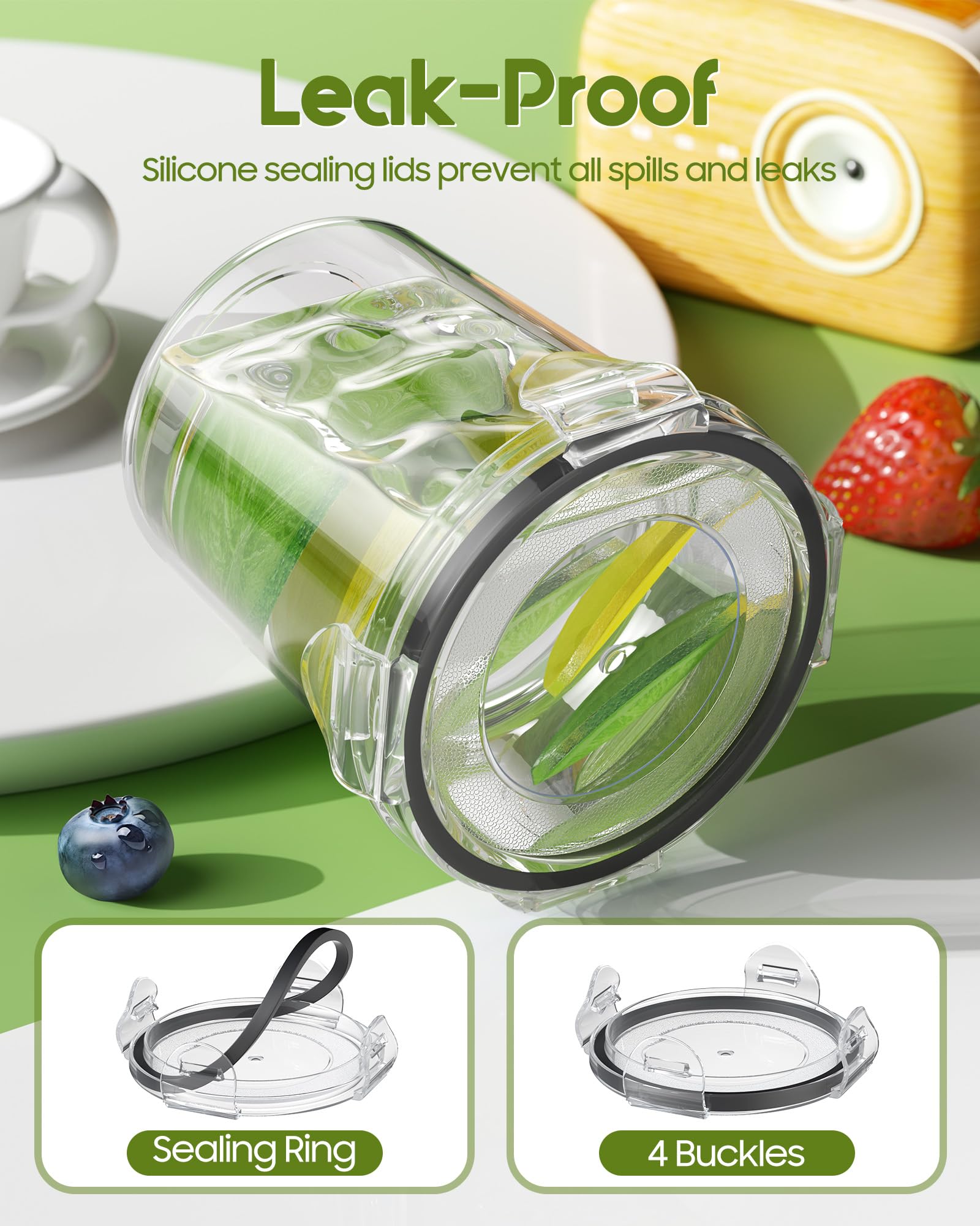 Canfanni leak-proof airtight seal prevents spills during transport.