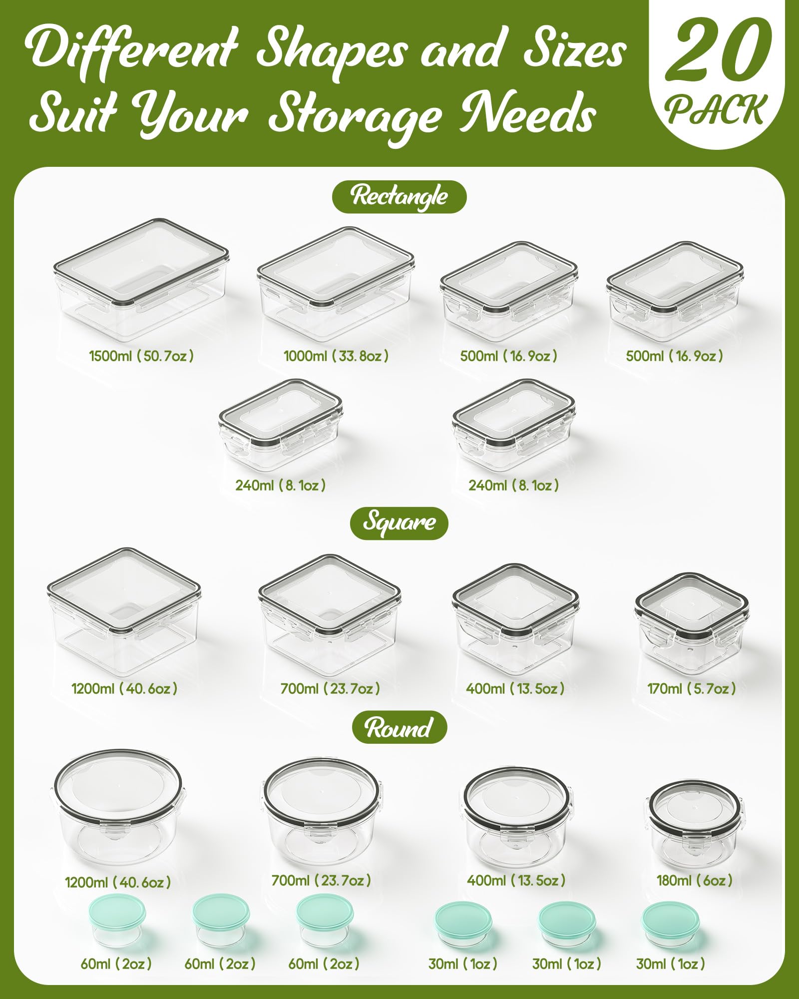 Canfanni leak-proof BPA-free containers with silicone seals for spill-free fridge storage.