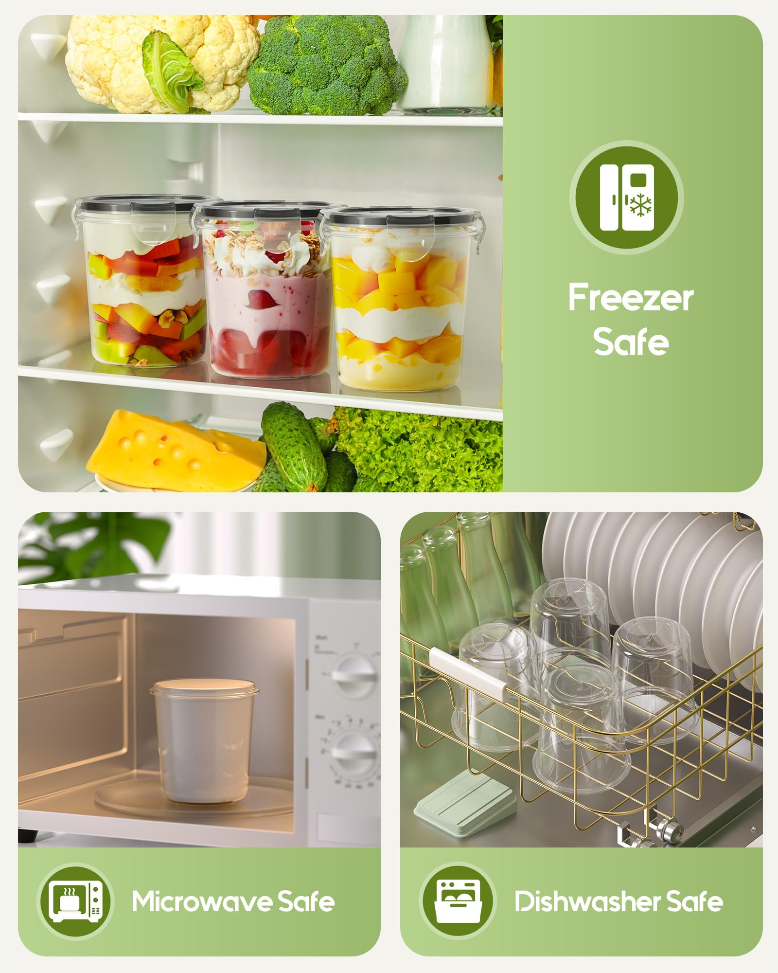 Canfanni microwave, dishwasher, and freezer safe for versatile meal prep.