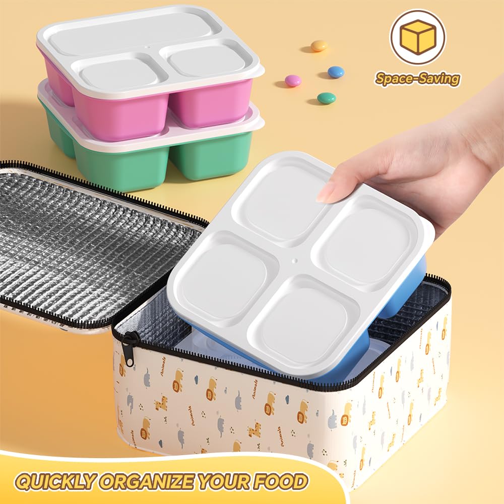 Canfanni snack box in use on a desk for organized lunches.