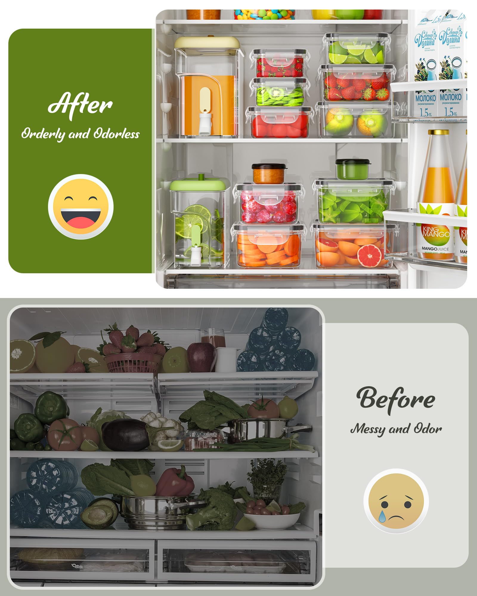 Canfanni stackable kitchen storage containers save cabinet space