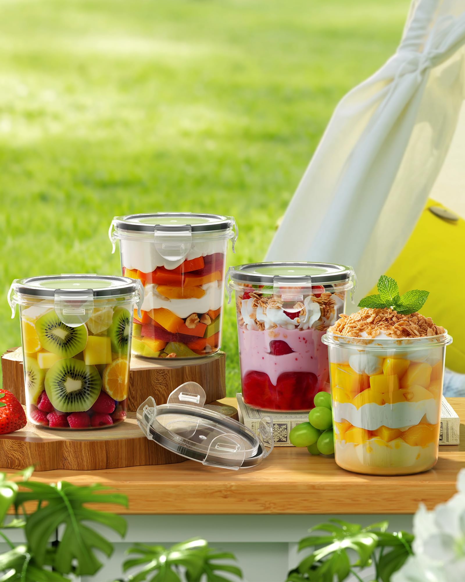 Canfanni stackable transparent design helps you see contents at a glance.