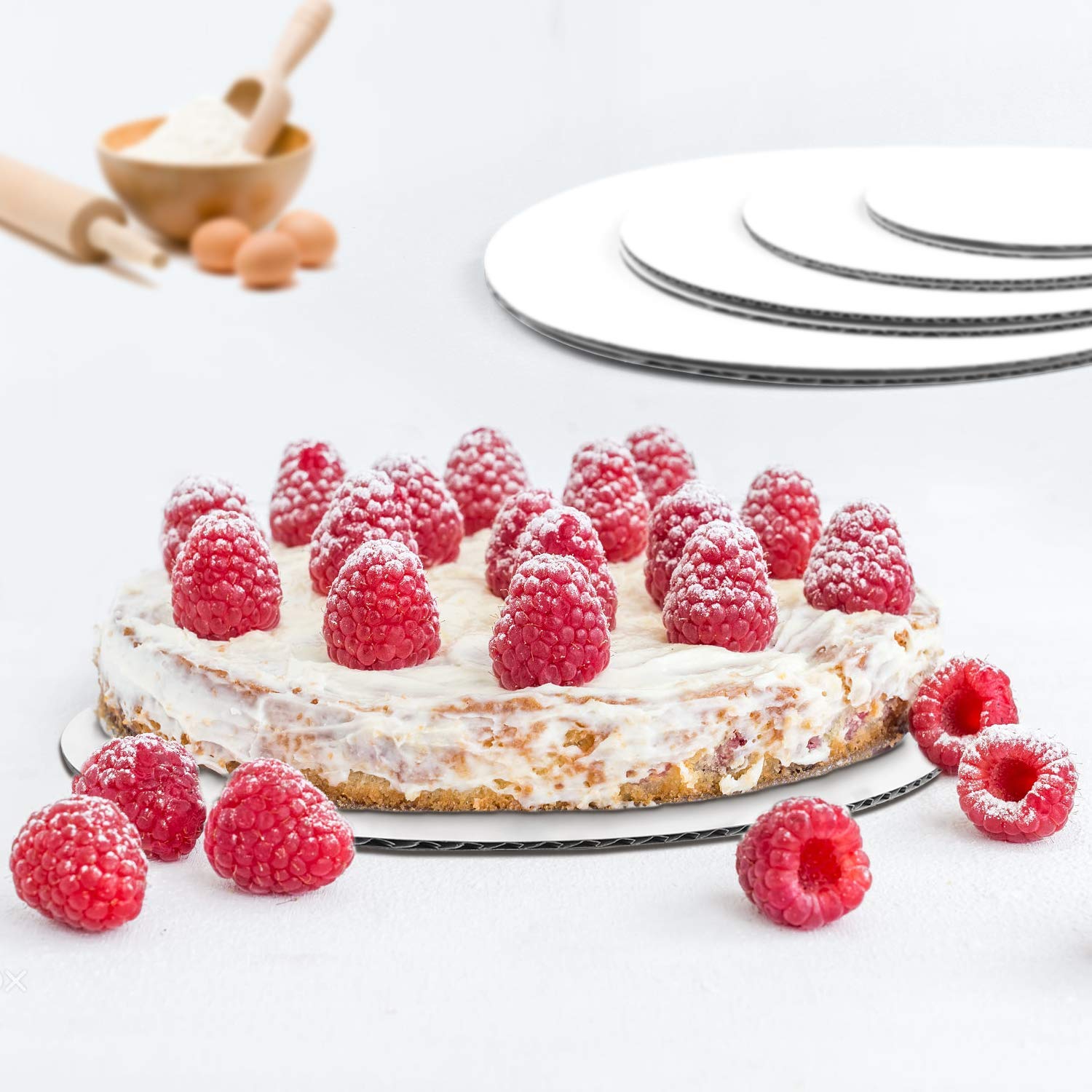 Cangfort white round cake board 12in: strong base for large wedding or celebration cakes.