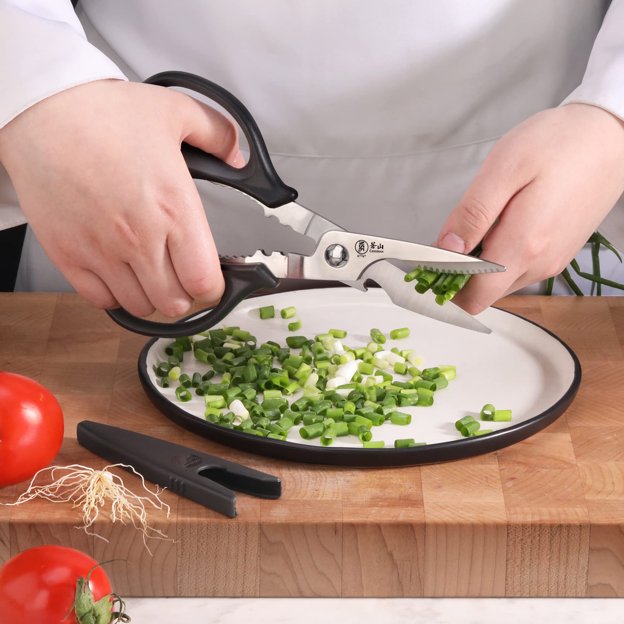 Cangshan 503343 420 stainless steel blades resist staining for lasting sharpness