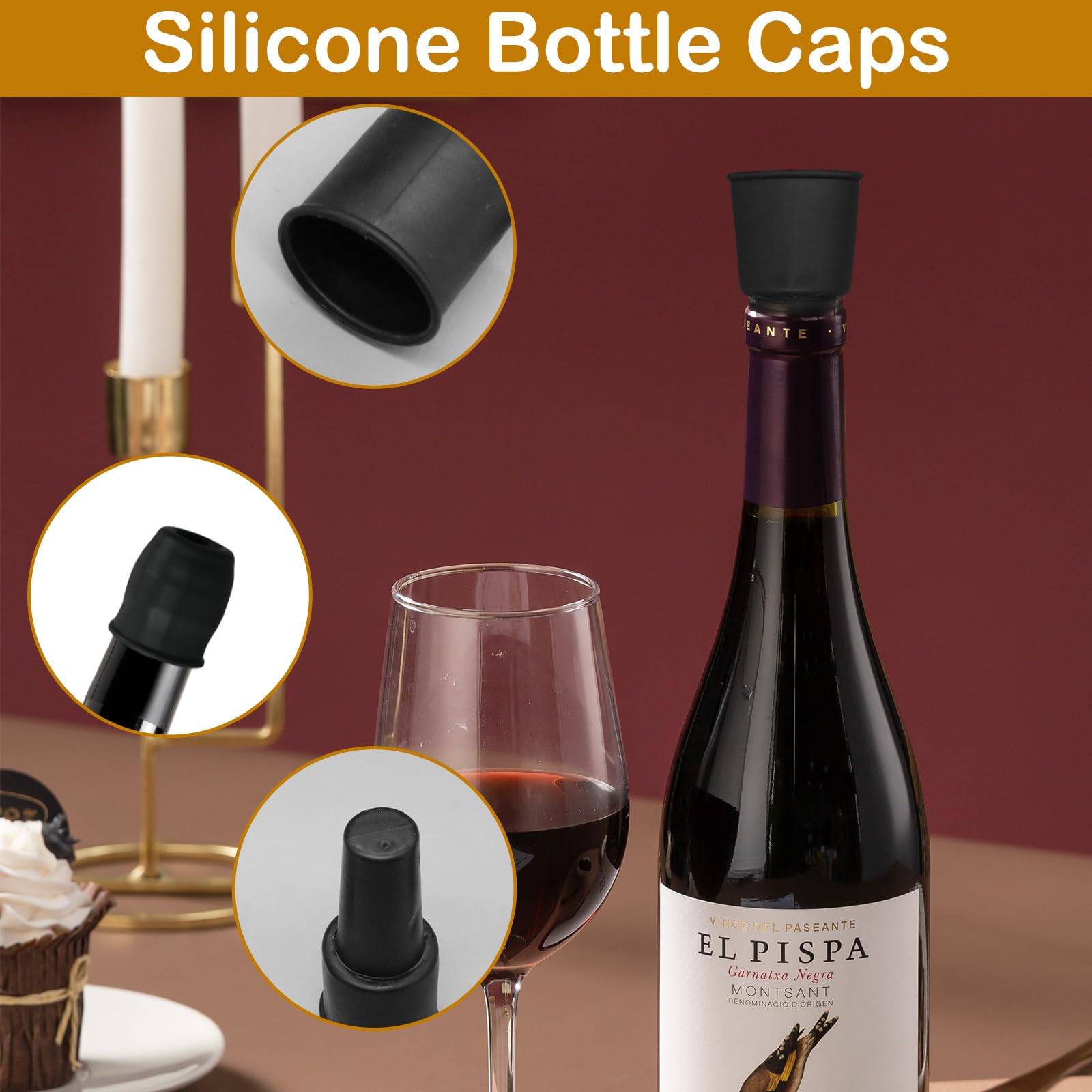 CANIPHA color-coded stoppers help identify wine types at gatherings