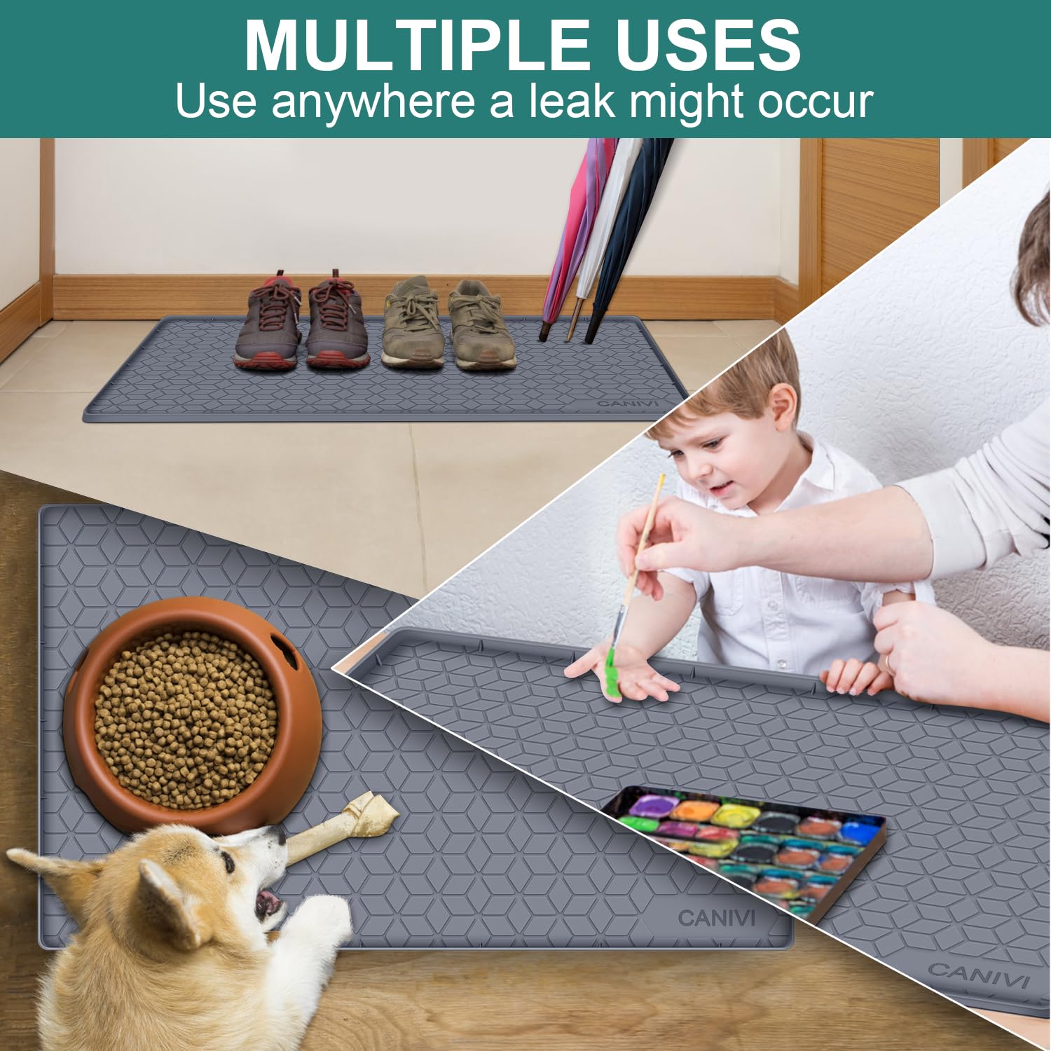 CANIVI easy-clean tray wipes clean quickly after spills.