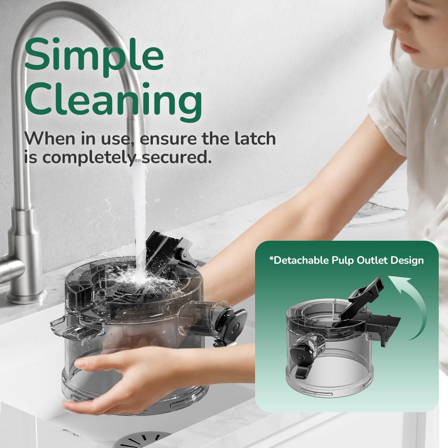 Canoly C16 detachable pulp container for easy cleanup