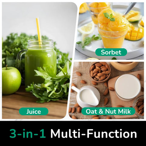 Canoly C16 with 3-in-1 strainers for juice, sorbet, and milk options.