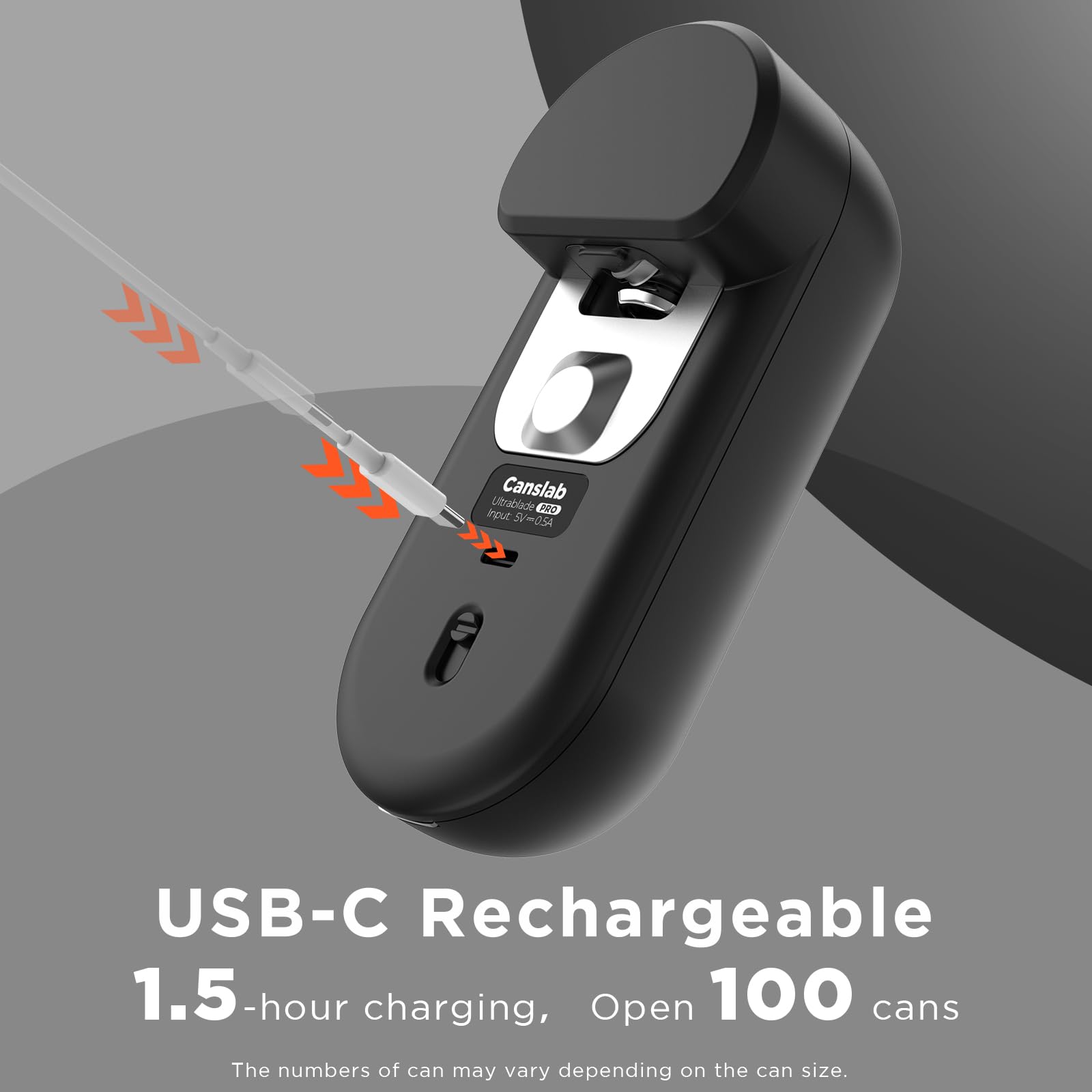 Canslab Turbo LED battery life display shows remaining charge at a glance.
