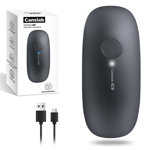 Canslab Ultrablde SE opener on a kitchen counter, cordless convenience for easy can access.