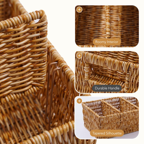 Cantalop nature-inspired rattan kitchen baskets ideal for tea bags and coffee pods