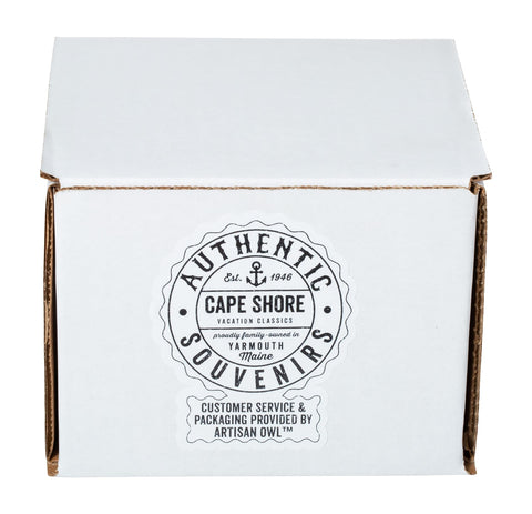 Cape Shore mug highlighting microwave and dishwasher safe convenience.