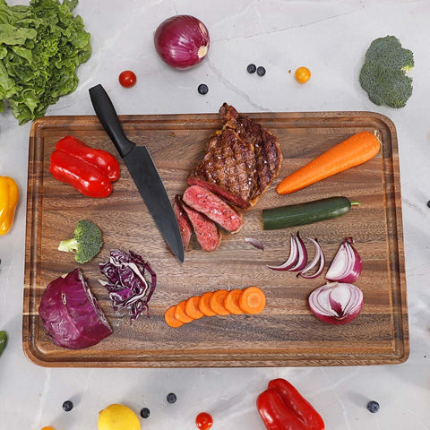 Large 24x16 inch board ideal for turkey carving and bulk meal prep.