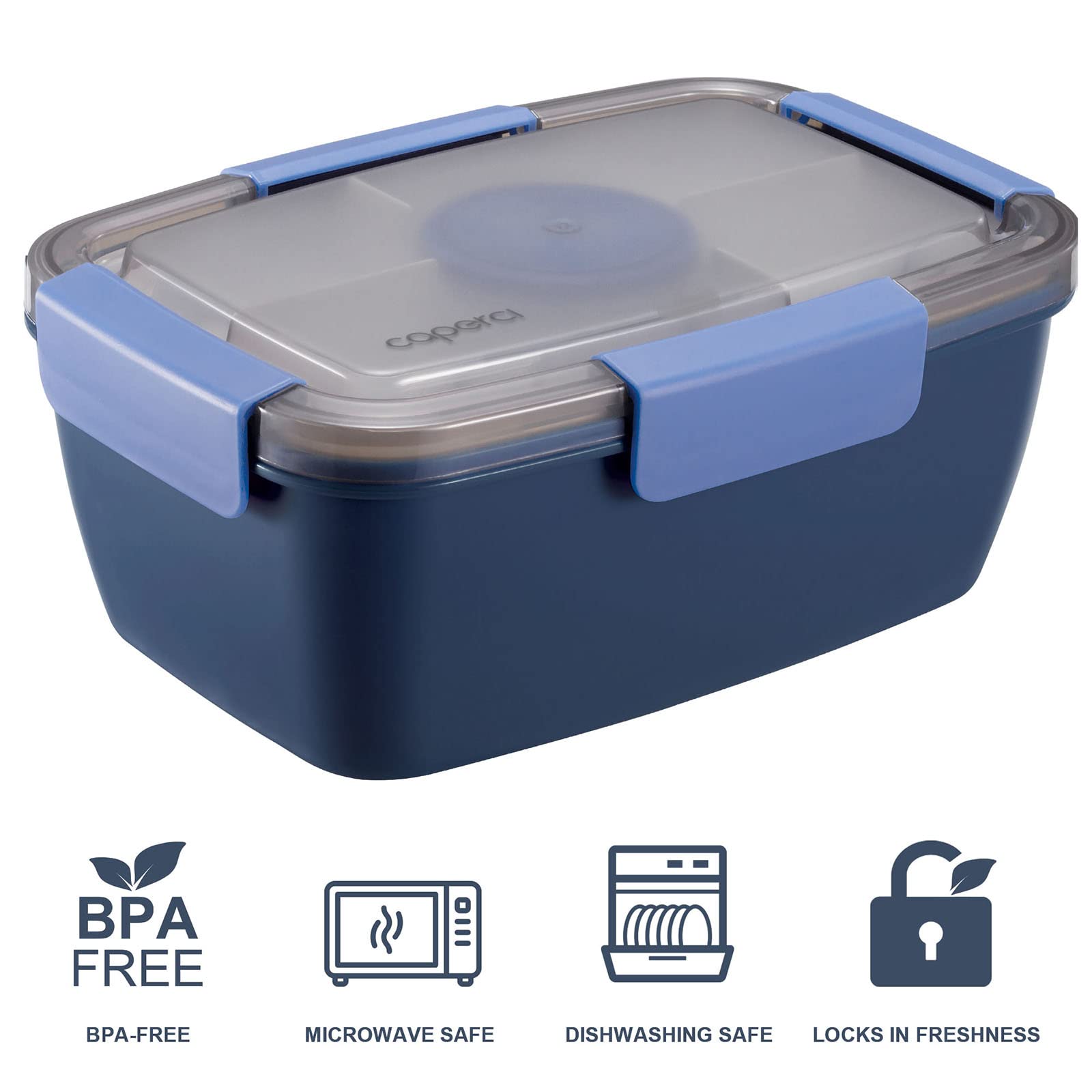 Caperci 68-ounce capacity supports generous portions for a complete lunch.