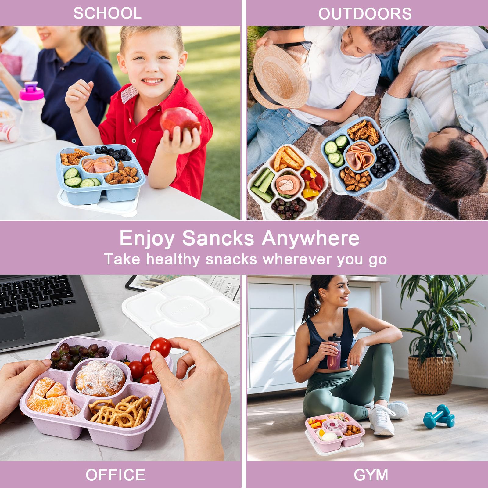 Caperci lunchbox used by adults for meal-prep and snacks.