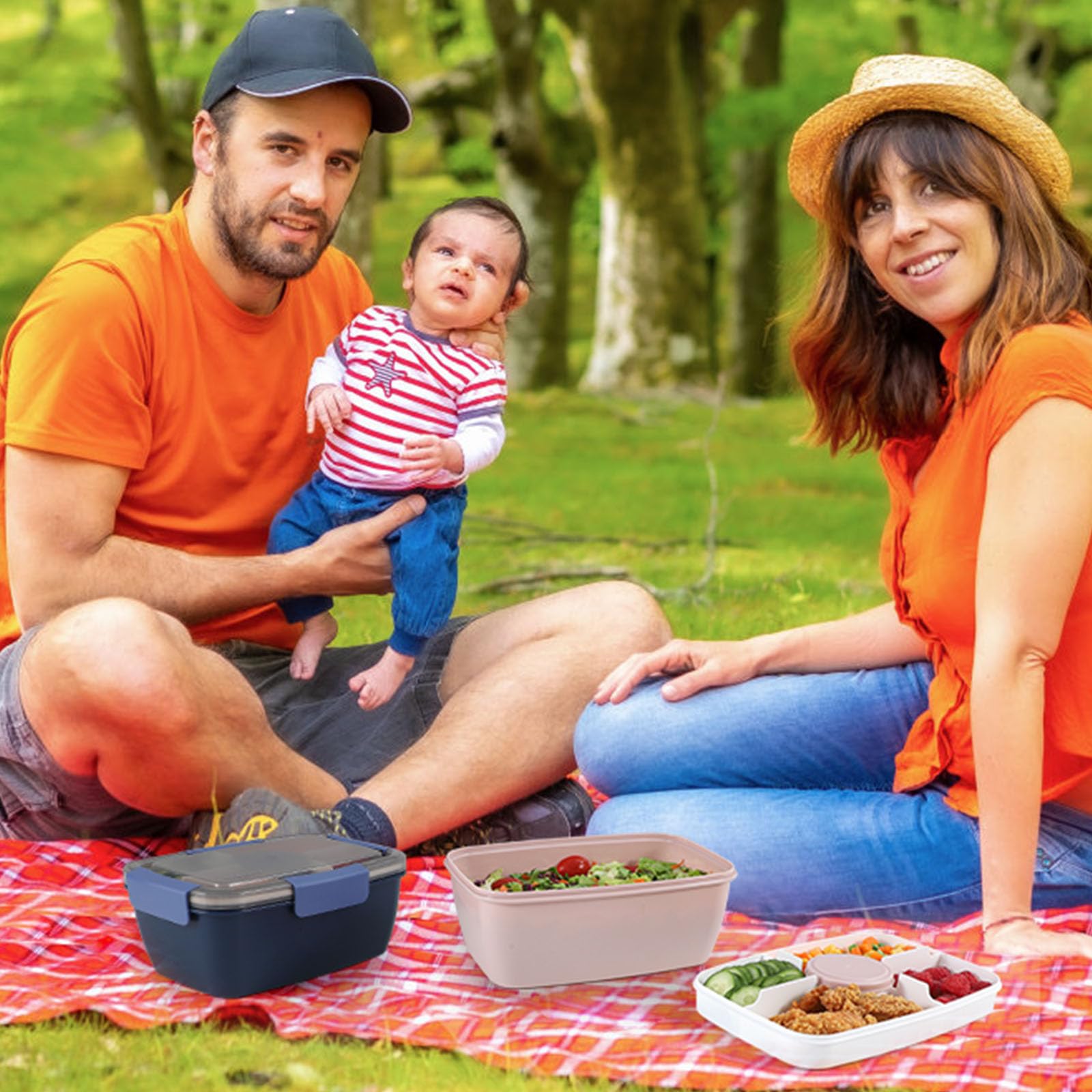 Caperci all-in-one salad solution fits greens, fruit, pasta, and leftovers