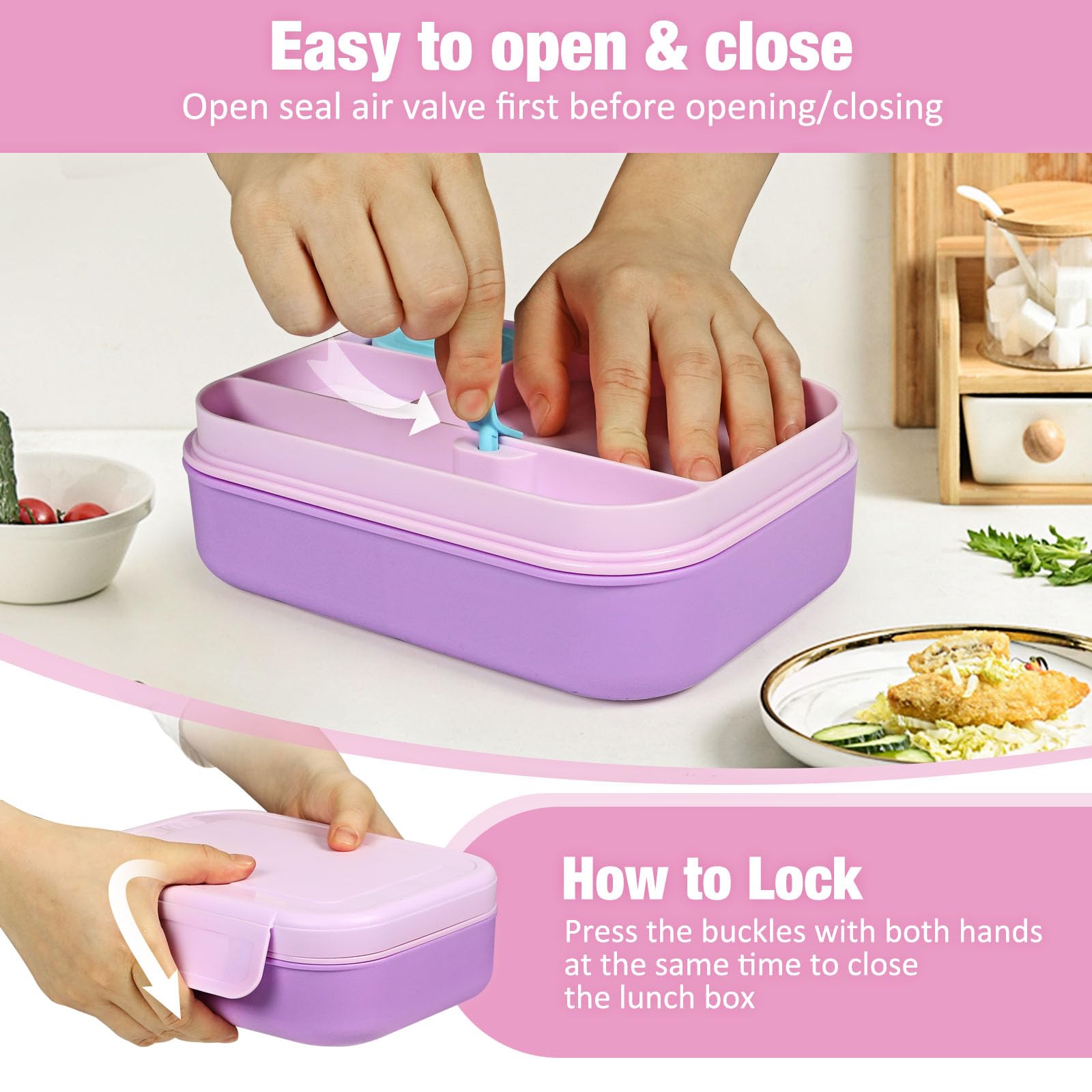 Caperci Bento Box with leakproof compartments for mess-free meals