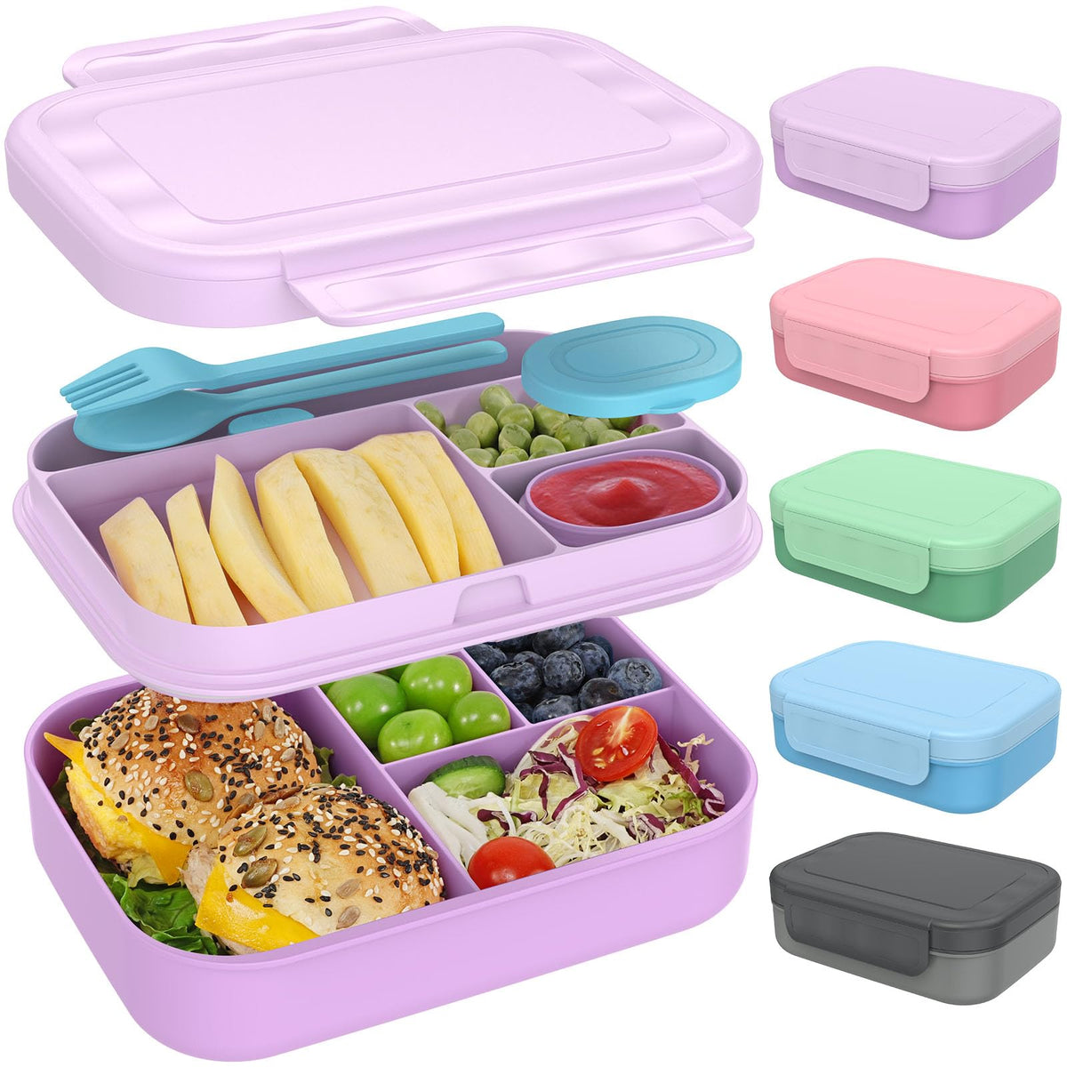 Caperci Bento Box for Kids, stackable design for organized school lunches