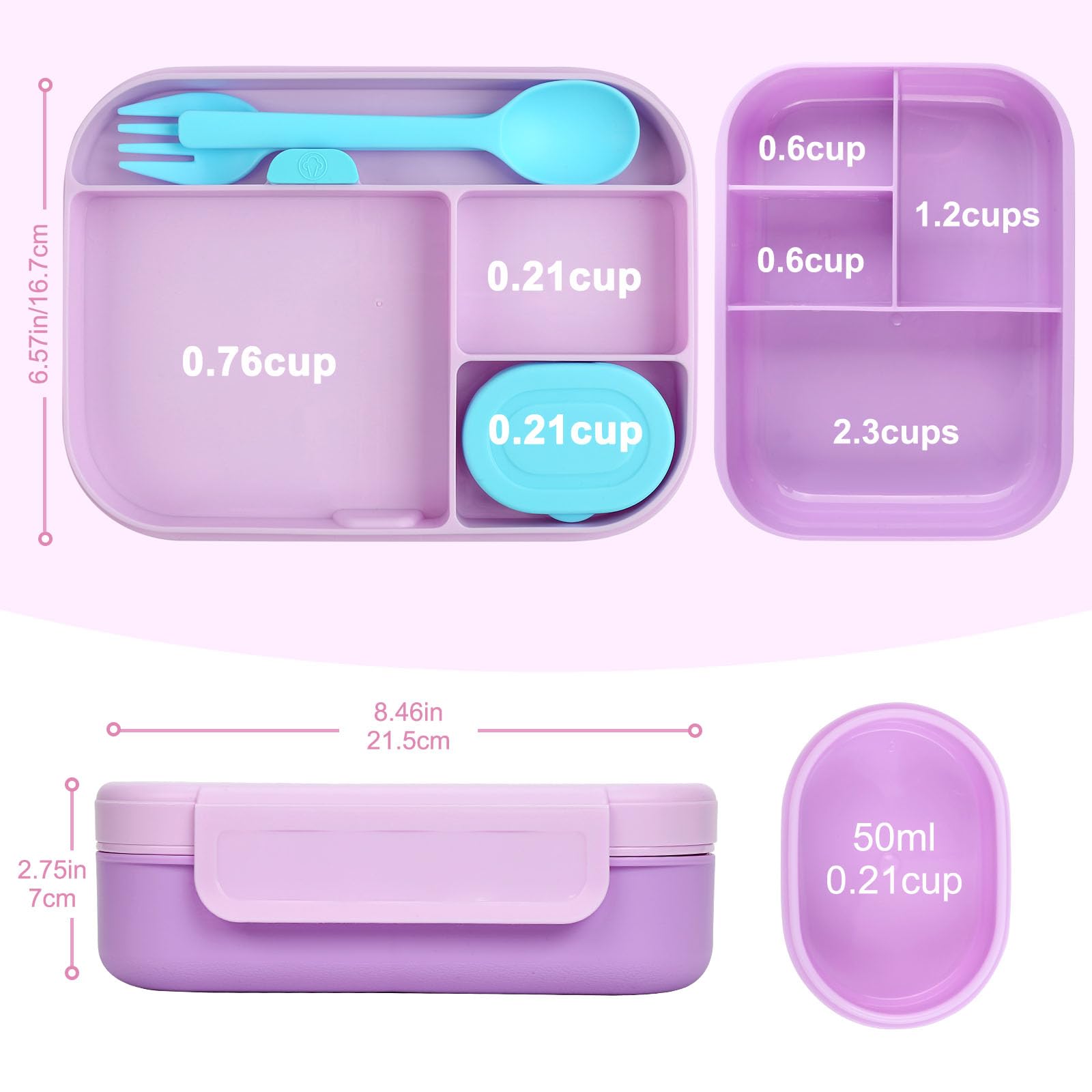 Caperci microwave-safe lunch box with lid removed up to 3 minutes