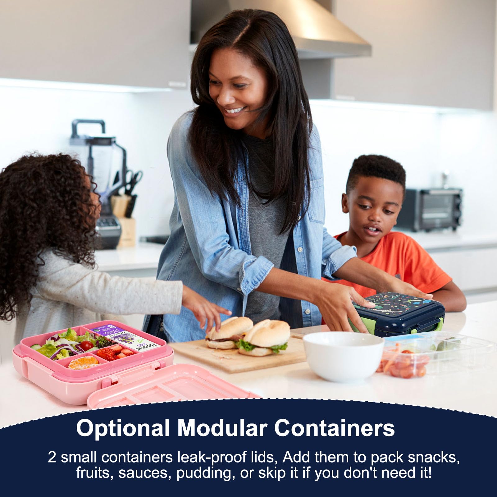 Caperci bento box portable handle for easy carrying by kids