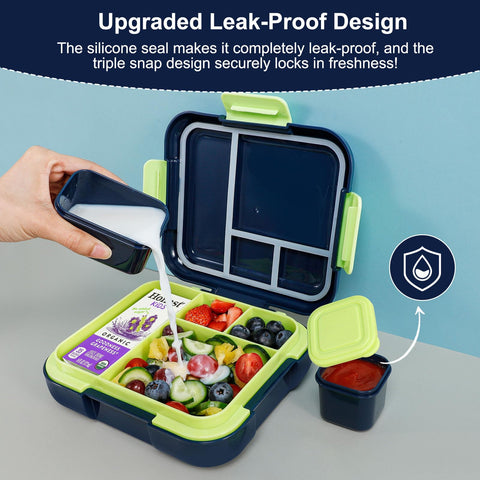 Caperci bento box includes two sauce containers for dips
