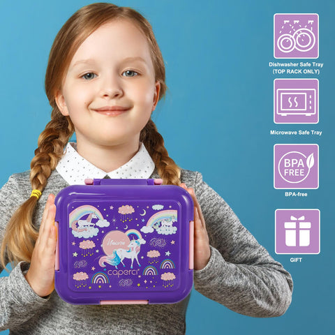 Caperci leak-proof lid keeps food secure during school days.