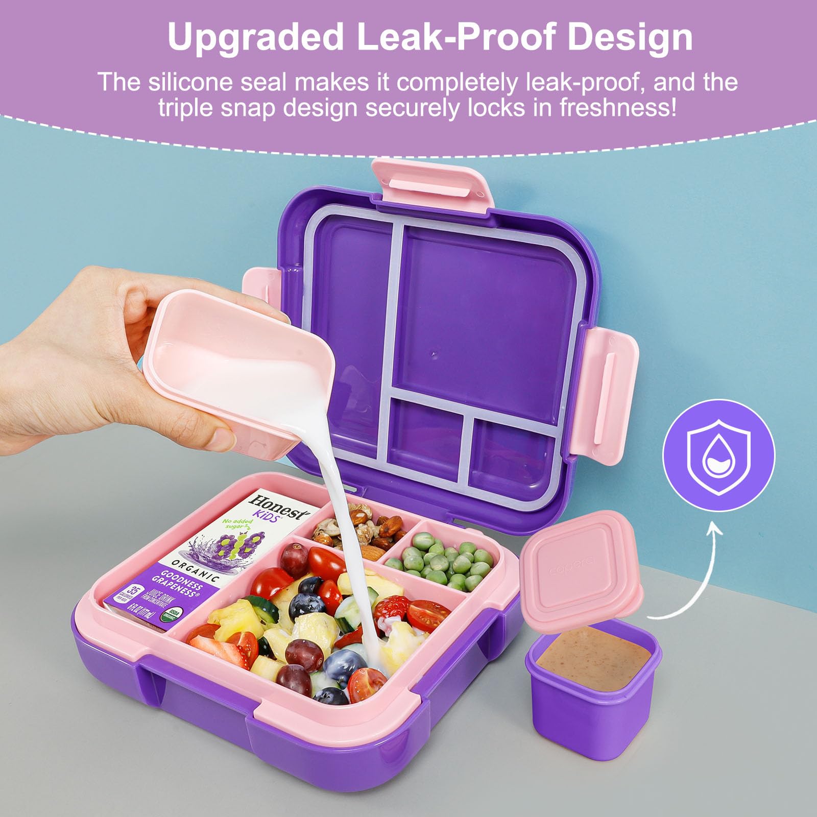 Caperci mermaid lunchbox compact carry for on-the-go meals.