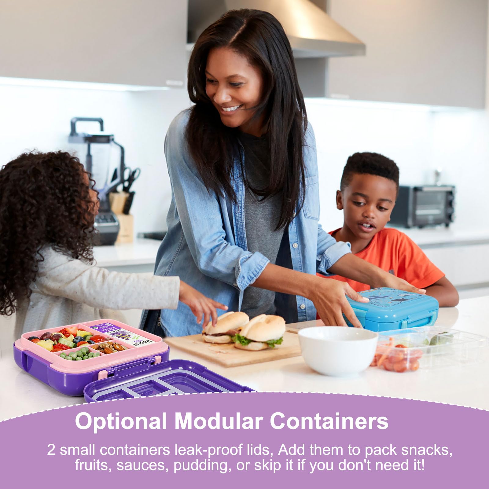Caperci lunchbox features a sturdy carry handle for easy transport.
